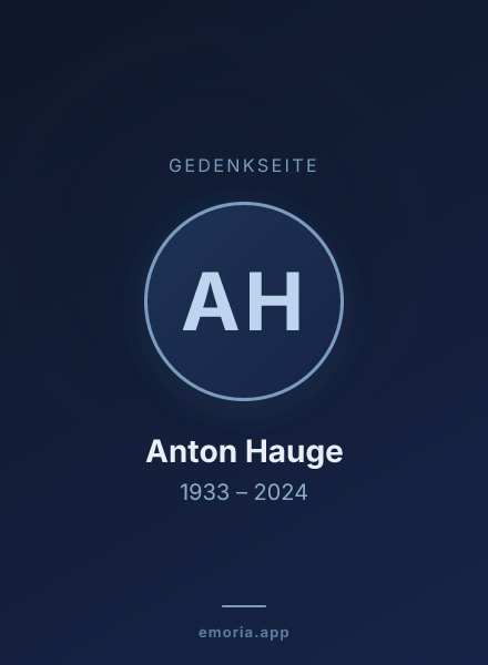 Gedenkportrait von Anton Hauge