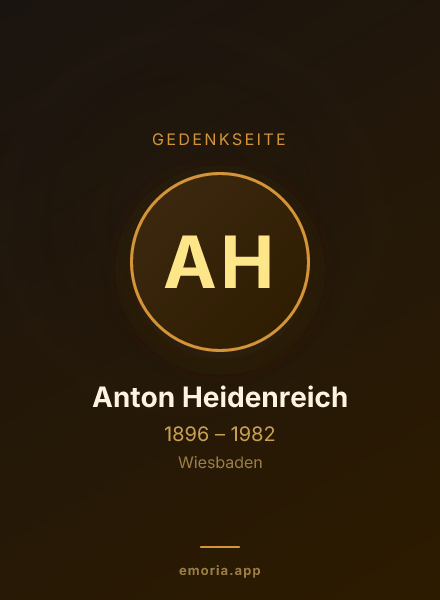 Gedenkportrait von Anton Heidenreich