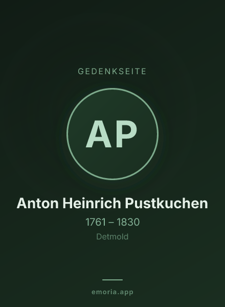 Gedenkportrait von Anton Heinrich Pustkuchen