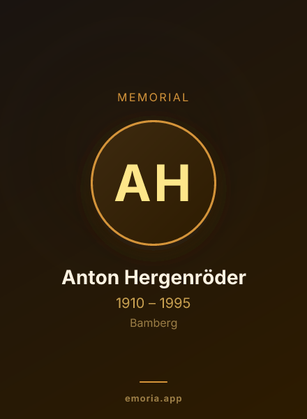 Memorial portrait of Anton Hergenröder