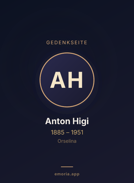 Gedenkportrait von Anton Higi