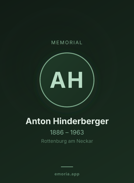 Memorial portrait of Anton Hinderberger