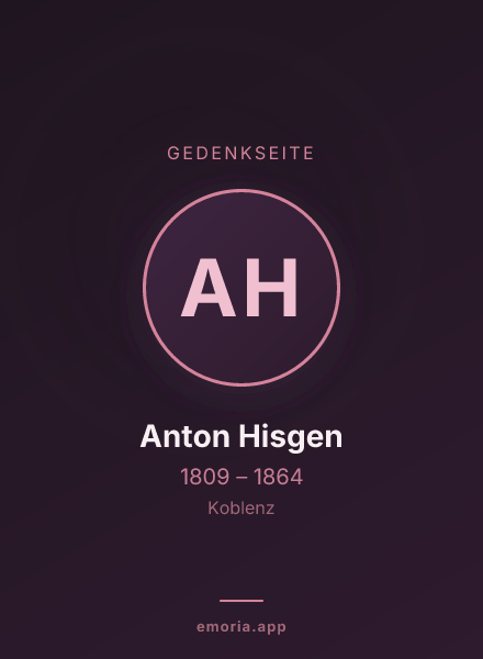 Gedenkportrait von Anton Hisgen