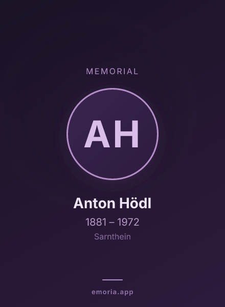 Memorial portrait of Anton Hödl
