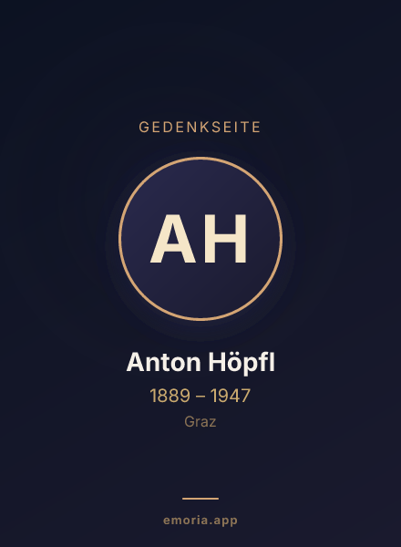 Gedenkportrait von Anton Höpfl