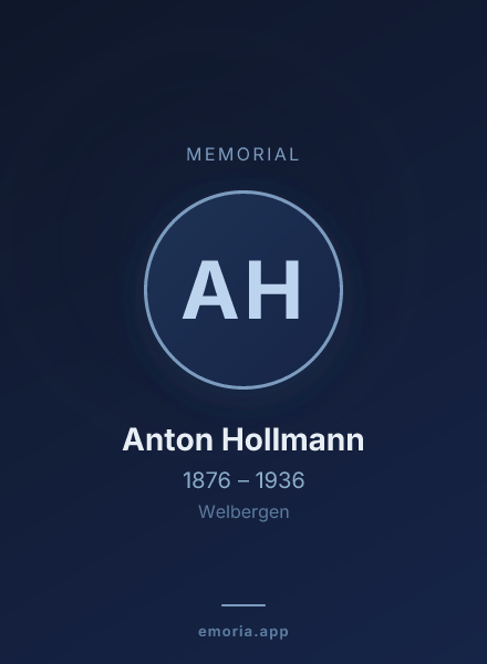 Memorial portrait of Anton Hollmann