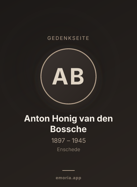 Gedenkportrait von Anton Honig van den Bossche