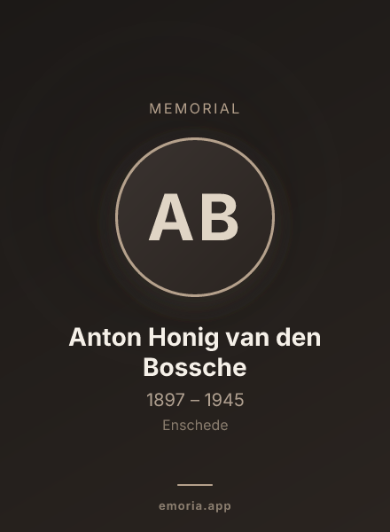 Memorial portrait of Anton Honig van den Bossche