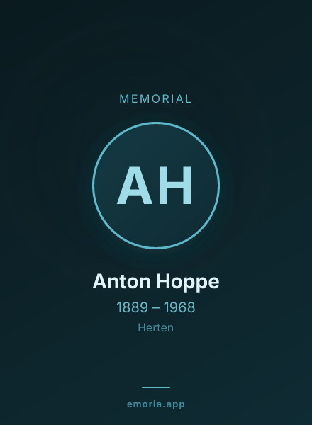 Memorial portrait of Anton Hoppe