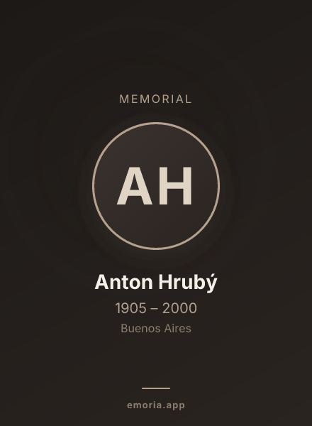 Memorial portrait of Anton Hrubý