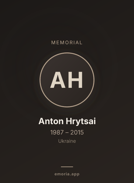 Memorial portrait of Anton Hrytsai