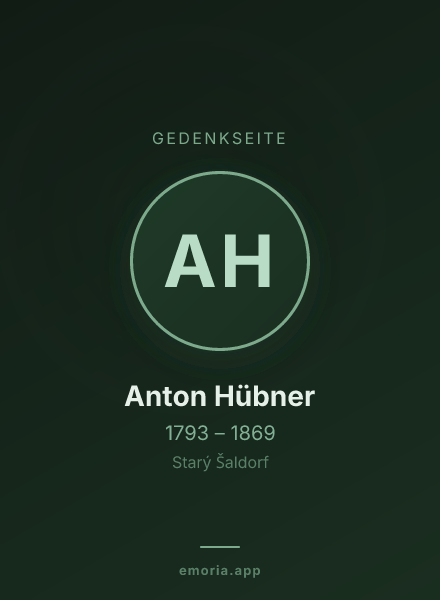 Gedenkportrait von Anton Hübner