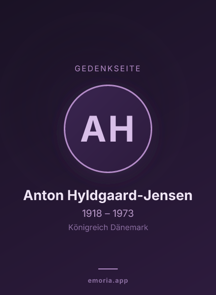 Gedenkportrait von Anton Hyldgaard-Jensen