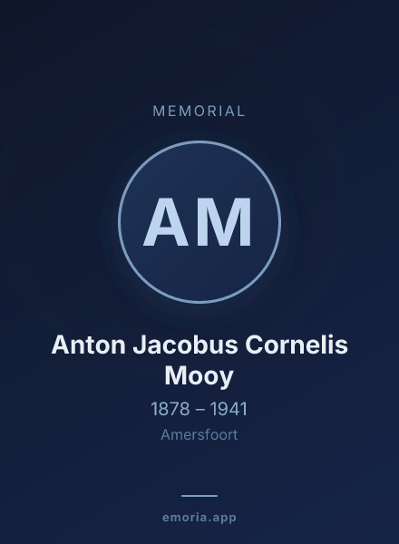 Memorial portrait of Anton Jacobus Cornelis Mooy