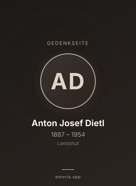 Gedenkportrait von Anton Josef Dietl