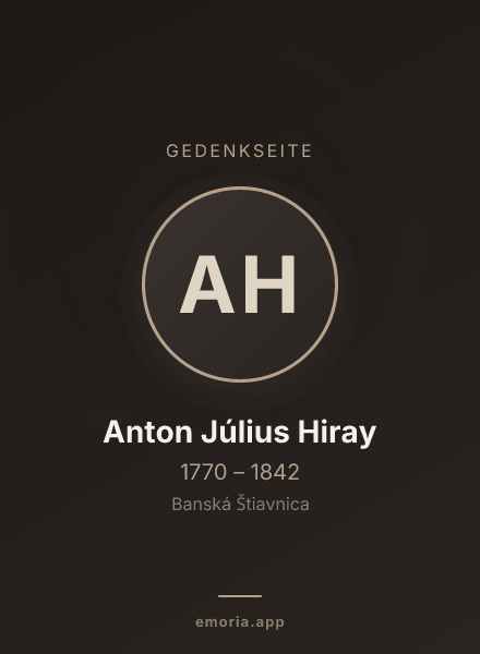 Gedenkportrait von Anton Július Hiray