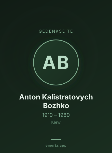 Gedenkportrait von Anton Kalistratovych Bozhko
