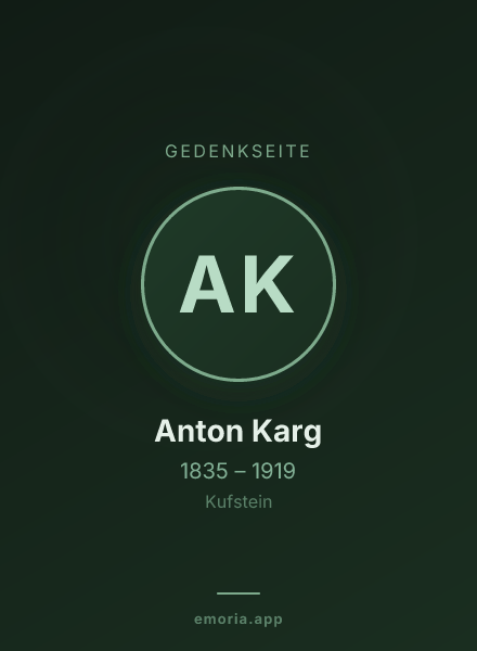 Gedenkportrait von Anton Karg
