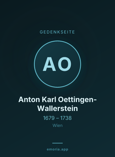 Gedenkportrait von Anton Karl Oettingen-Wallerstein