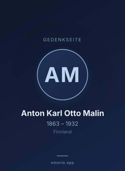 Gedenkportrait von Anton Karl Otto Malin