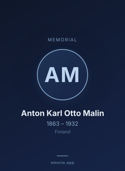 Memorial portrait of Anton Karl Otto Malin
