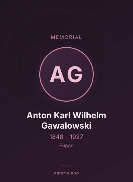 Memorial portrait of Anton Karl Wilhelm Gawalowski
