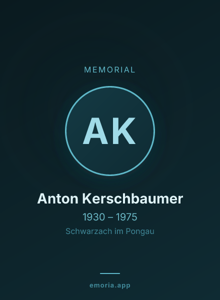 Memorial portrait of Anton Kerschbaumer