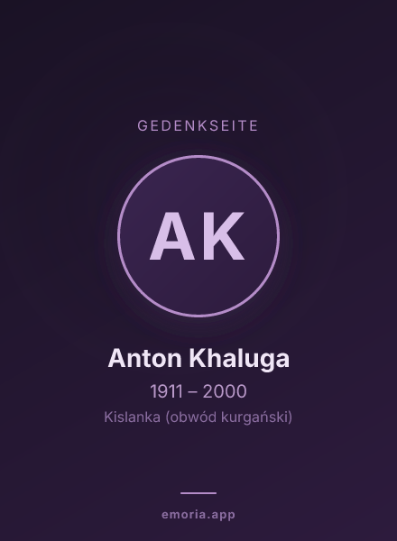 Gedenkportrait von Anton Khaluga