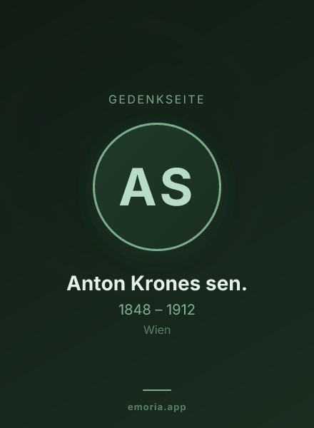 Gedenkportrait von Anton Krones sen.