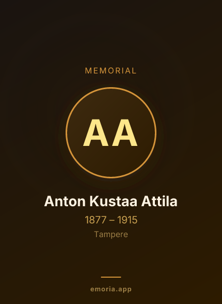 Memorial portrait of Anton Kustaa Attila