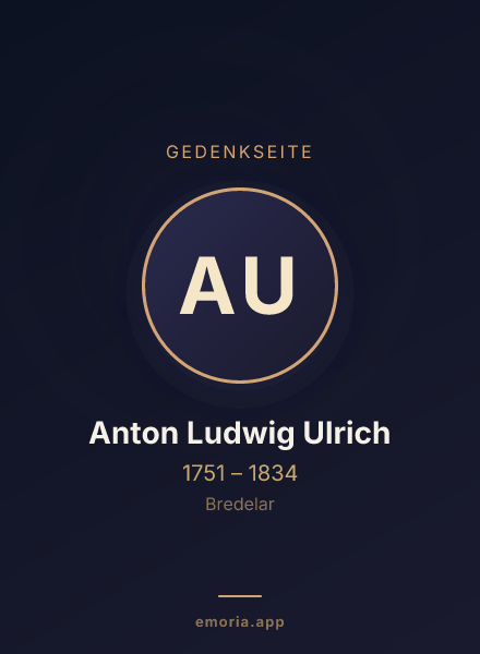 Gedenkportrait von Anton Ludwig Ulrich