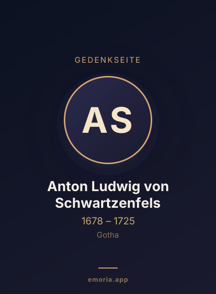 Gedenkportrait von Anton Ludwig von Schwartzenfels