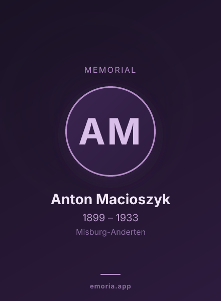 Memorial portrait of Anton Macioszyk