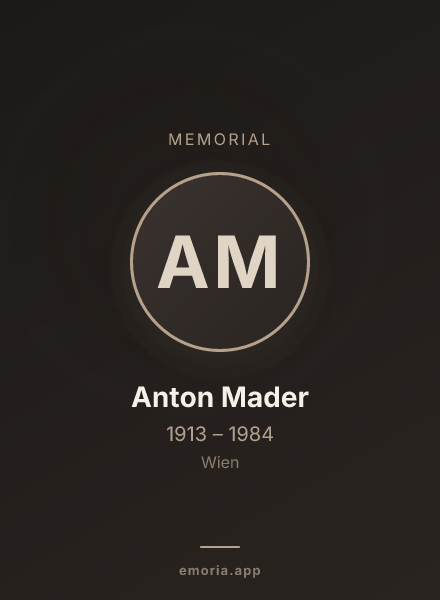 Memorial portrait of Anton Mader