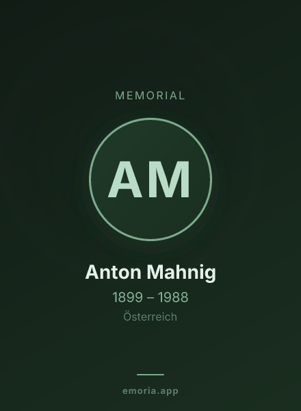 Memorial portrait of Anton Mahnig