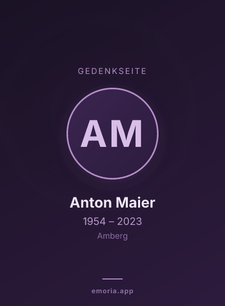 Gedenkportrait von Anton Maier