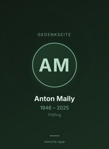 Gedenkportrait von Anton Mally