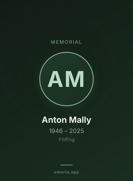Memorial portrait of Anton Mally