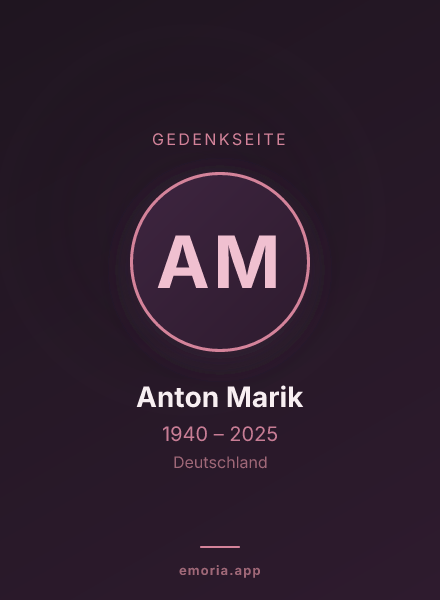Gedenkportrait von Anton Marik
