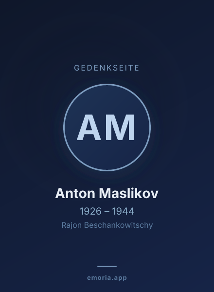 Gedenkportrait von Anton Maslikov