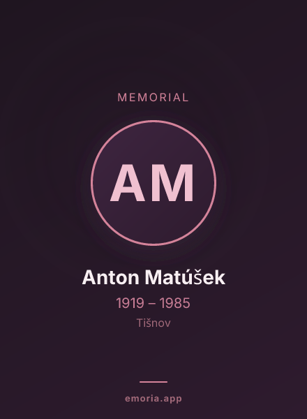 Memorial portrait of Anton Matúšek