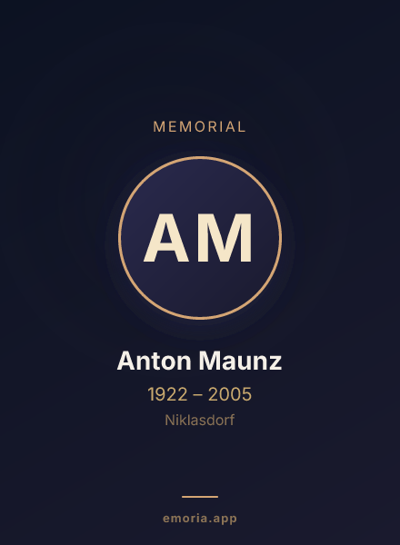 Memorial portrait of Anton Maunz