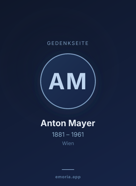Gedenkportrait von Anton Mayer