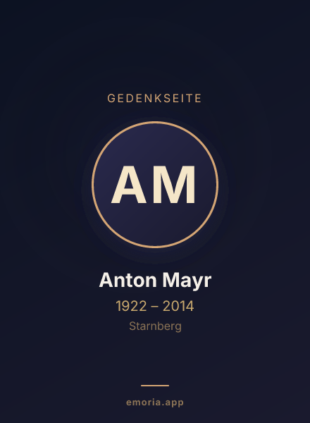 Gedenkportrait von Anton Mayr