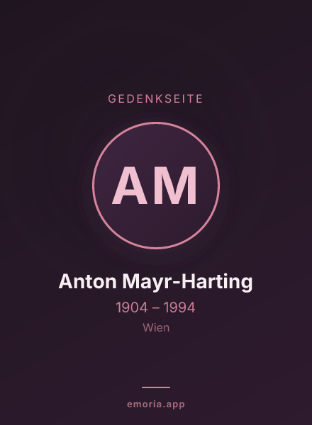 Gedenkportrait von Anton Mayr-Harting