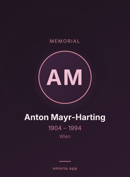 Memorial portrait of Anton Mayr-Harting