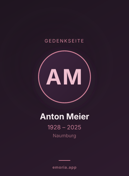 Gedenkportrait von Anton Meier