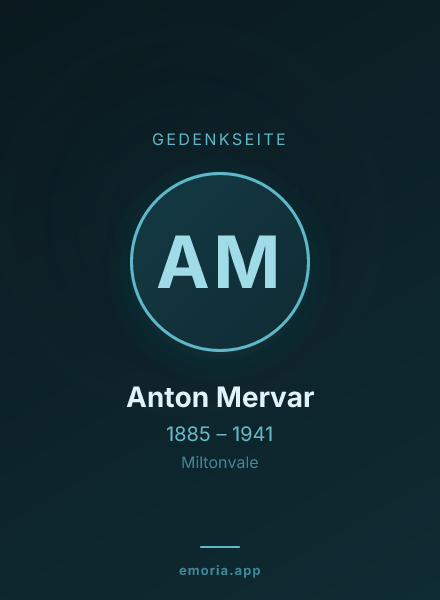 Gedenkportrait von Anton Mervar