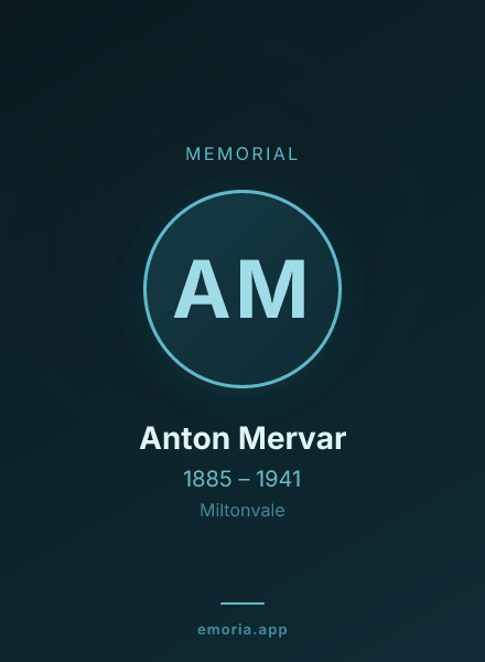 Memorial portrait of Anton Mervar