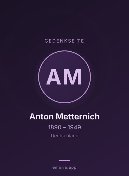 Gedenkportrait von Anton Metternich